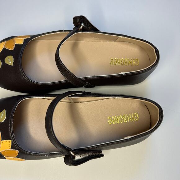 NWOT Gymboree Applique Sunflower Mary Janes Autumn Harvest 12 - Picture 3 of 4